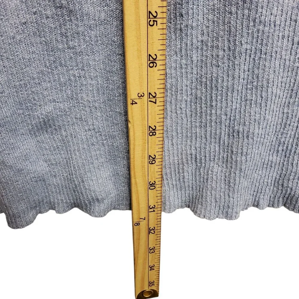 FREE PEOPLE Sweater Womens Medium Blue Scoop Neck Linen Blend Pullover Boho